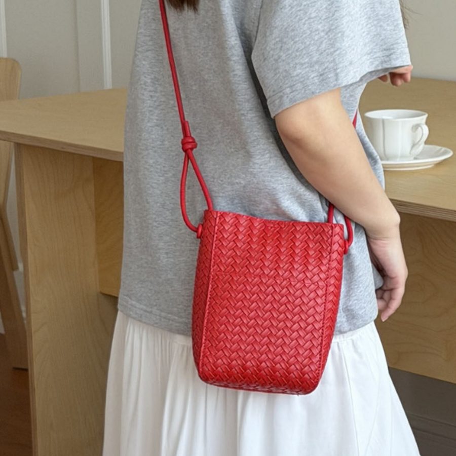 Woven Vintage Bucket Crossbody Bag view 2