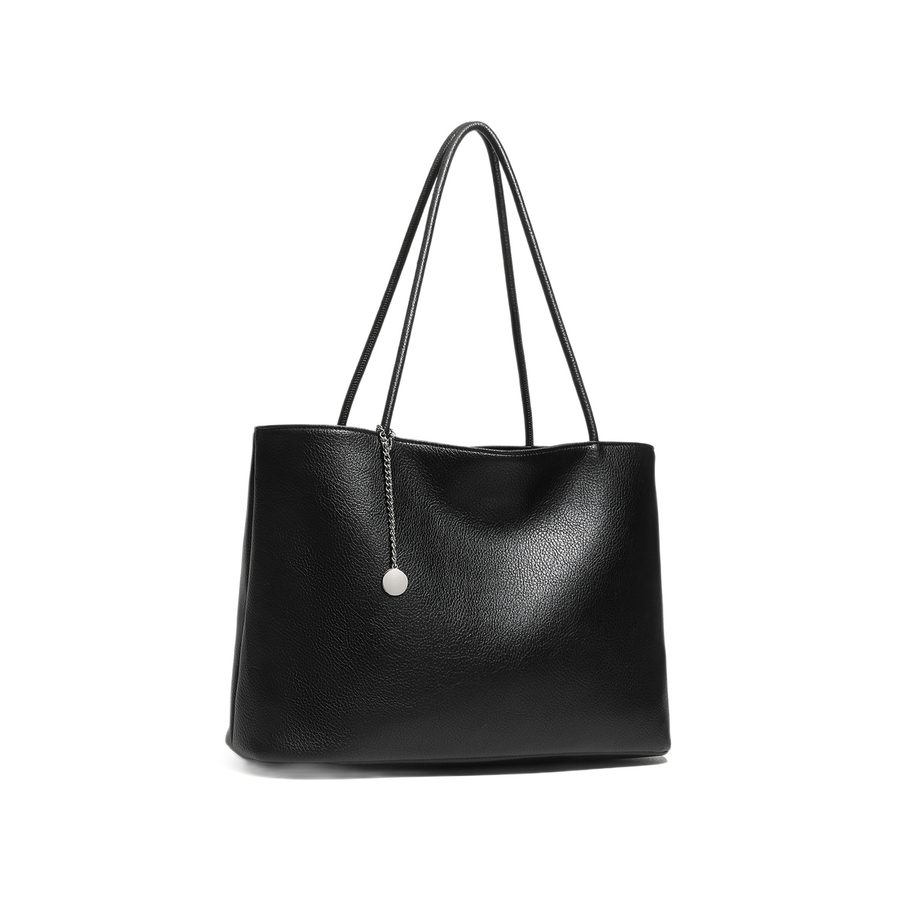 Litchi Grain Minimalist Bucket Tote Bag view 5