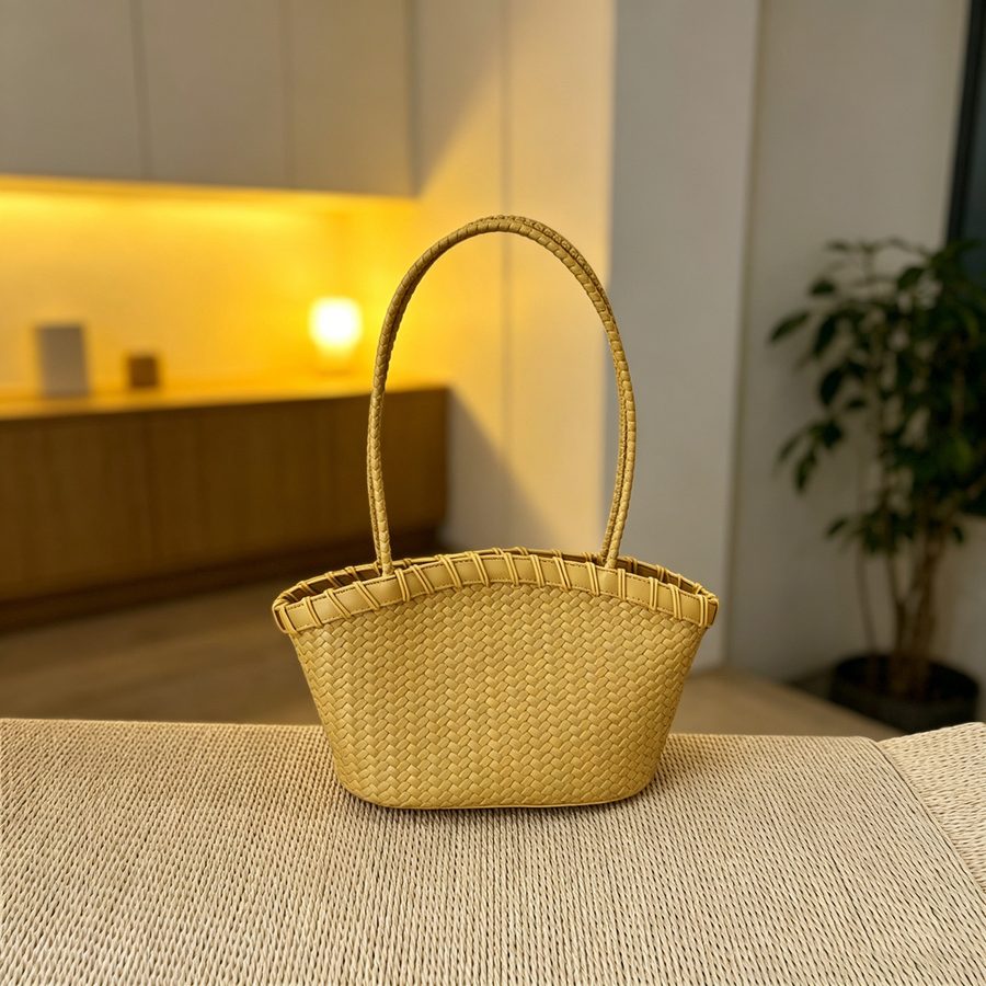 Woven Top-Handle Bucket Bag Large Capacity view 12
