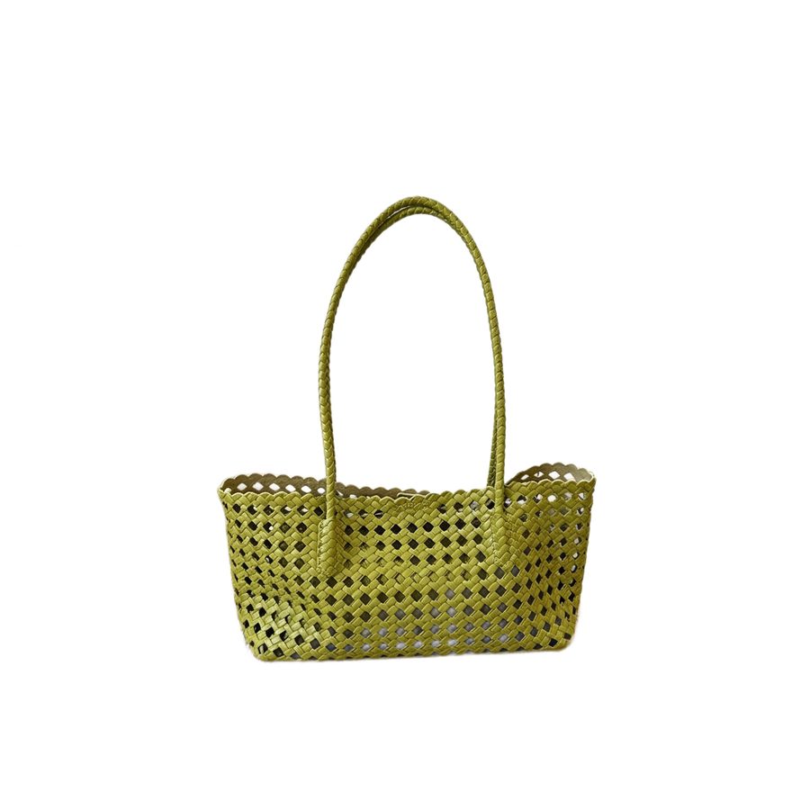 Openwork Woven Bucket Tote Bag view 5