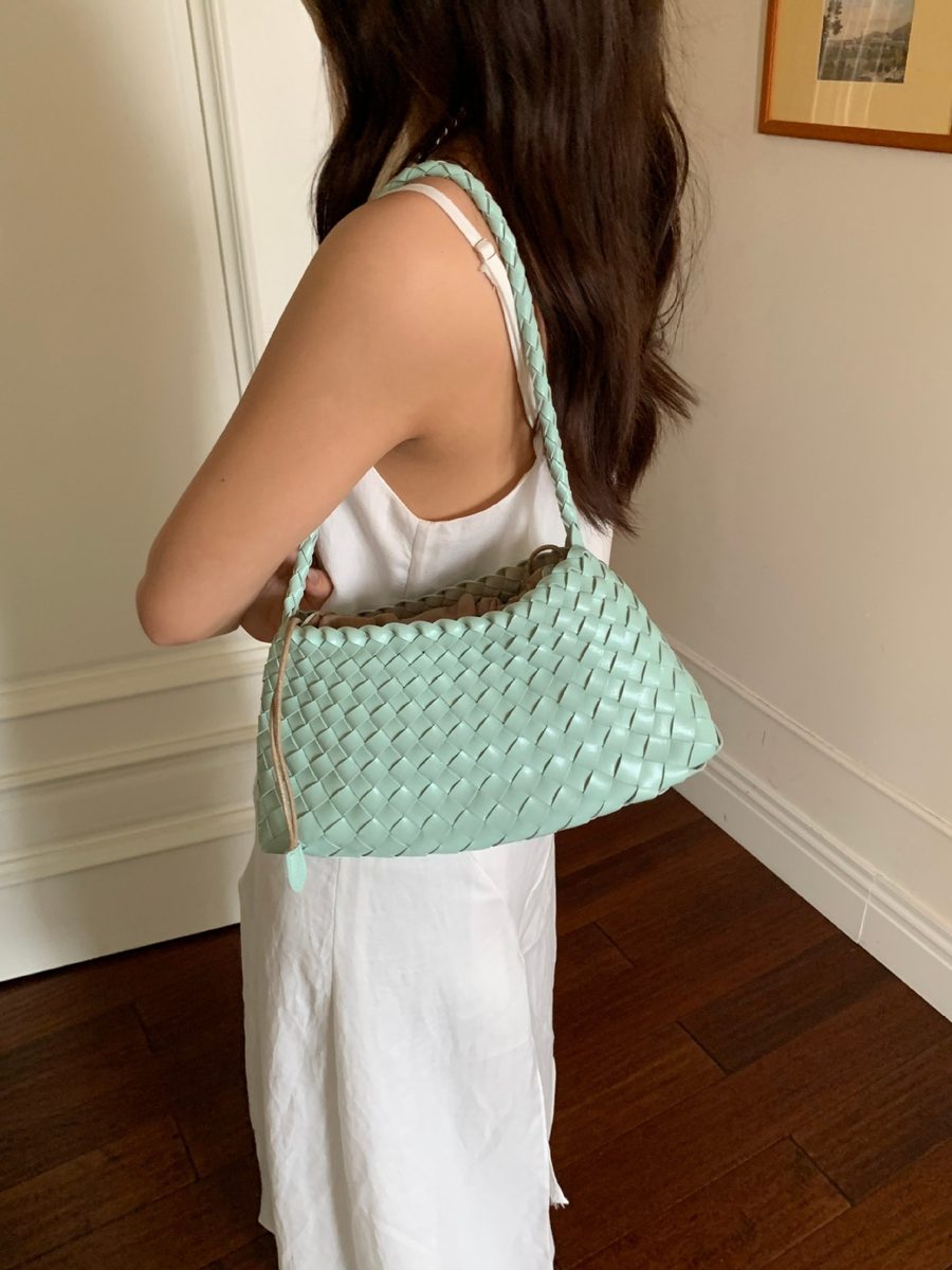 Handmade PU Woven Basket Shoulder Bag view 11