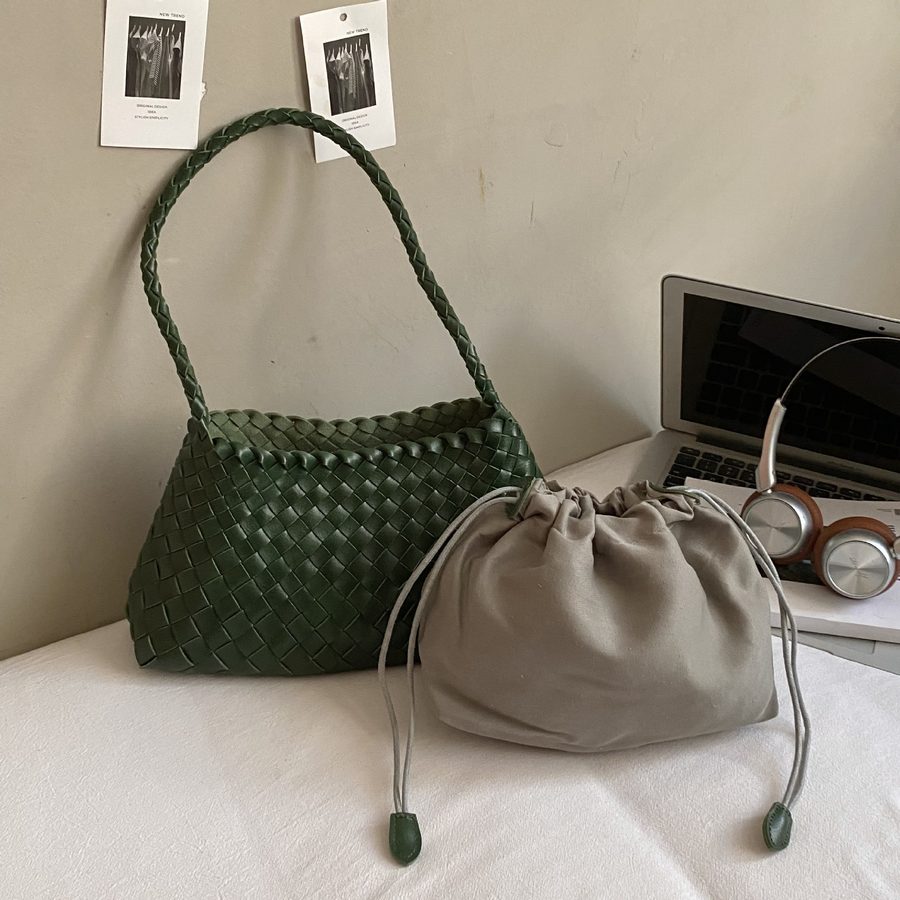 Handmade PU Woven Basket Shoulder Bag view 9