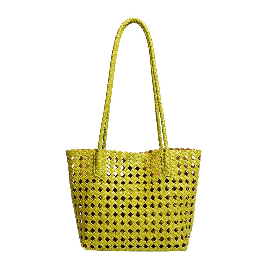 Soft Leather Woven Basket Shoulder Bag view 5