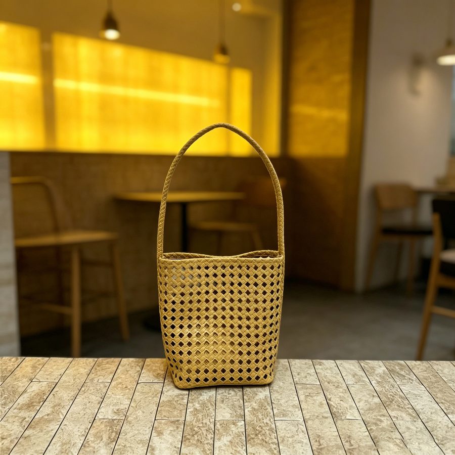 Vintage Hollow-Out Woven Bucket Bag view 11