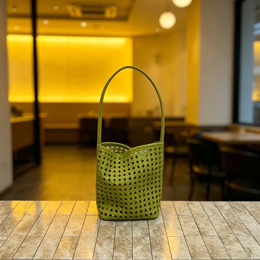 Vintage Hollow-Out Woven Bucket Bag view 2