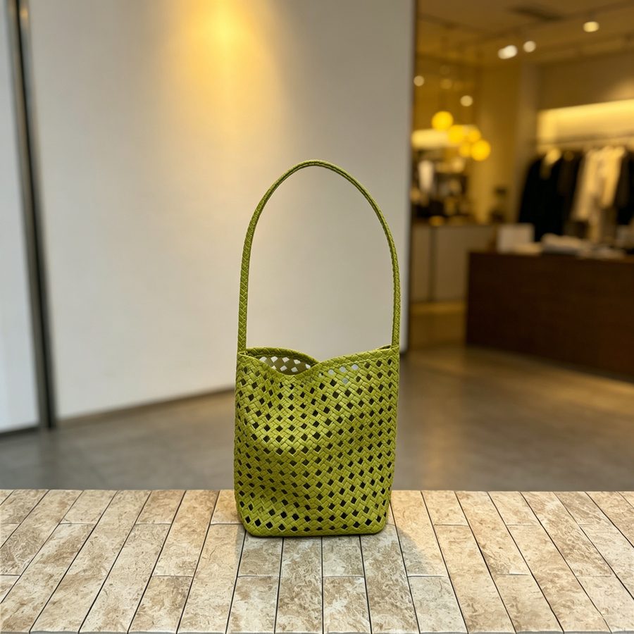 Vintage Hollow-Out Woven Bucket Bag view 6