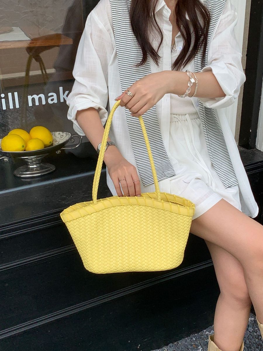 Large Woven Basket Shoulder Bag view 11