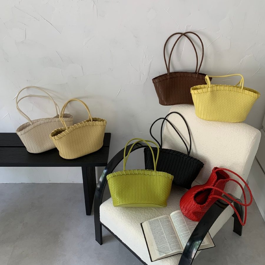 Large Woven Basket Shoulder Bag view 3