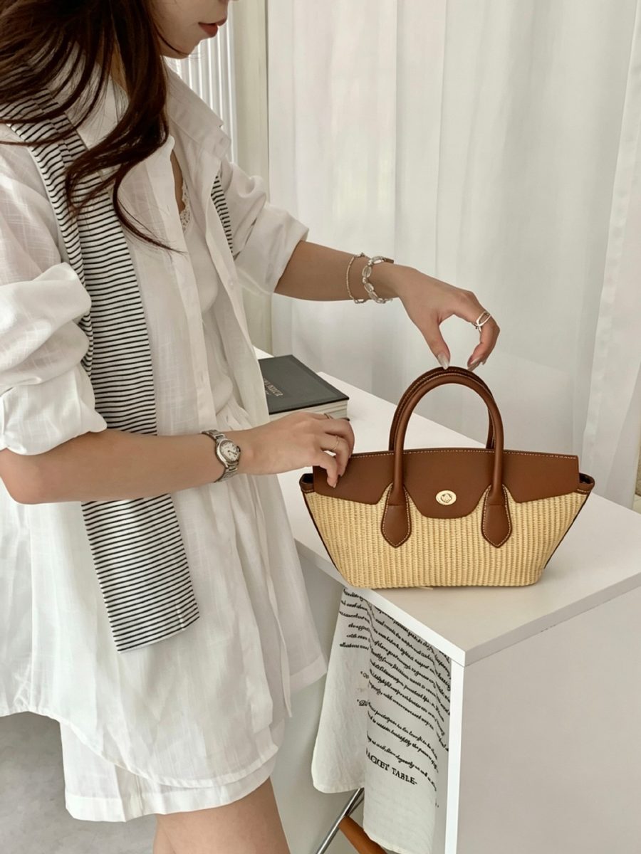 Sac Bandoulière Panier en Tissage Paille view 7