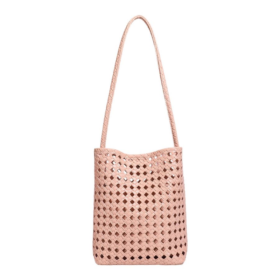 Hollow-Out Woven Bucket Tote Bag view 5