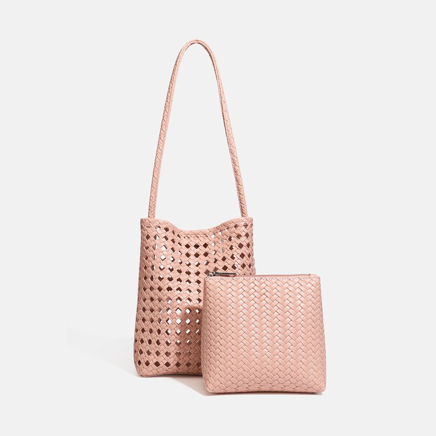 Hollow-Out Woven Bucket Tote Bag view 8