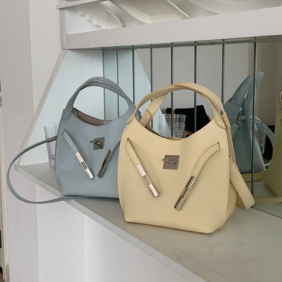 Woven Basket Bucket Crossbody Bag