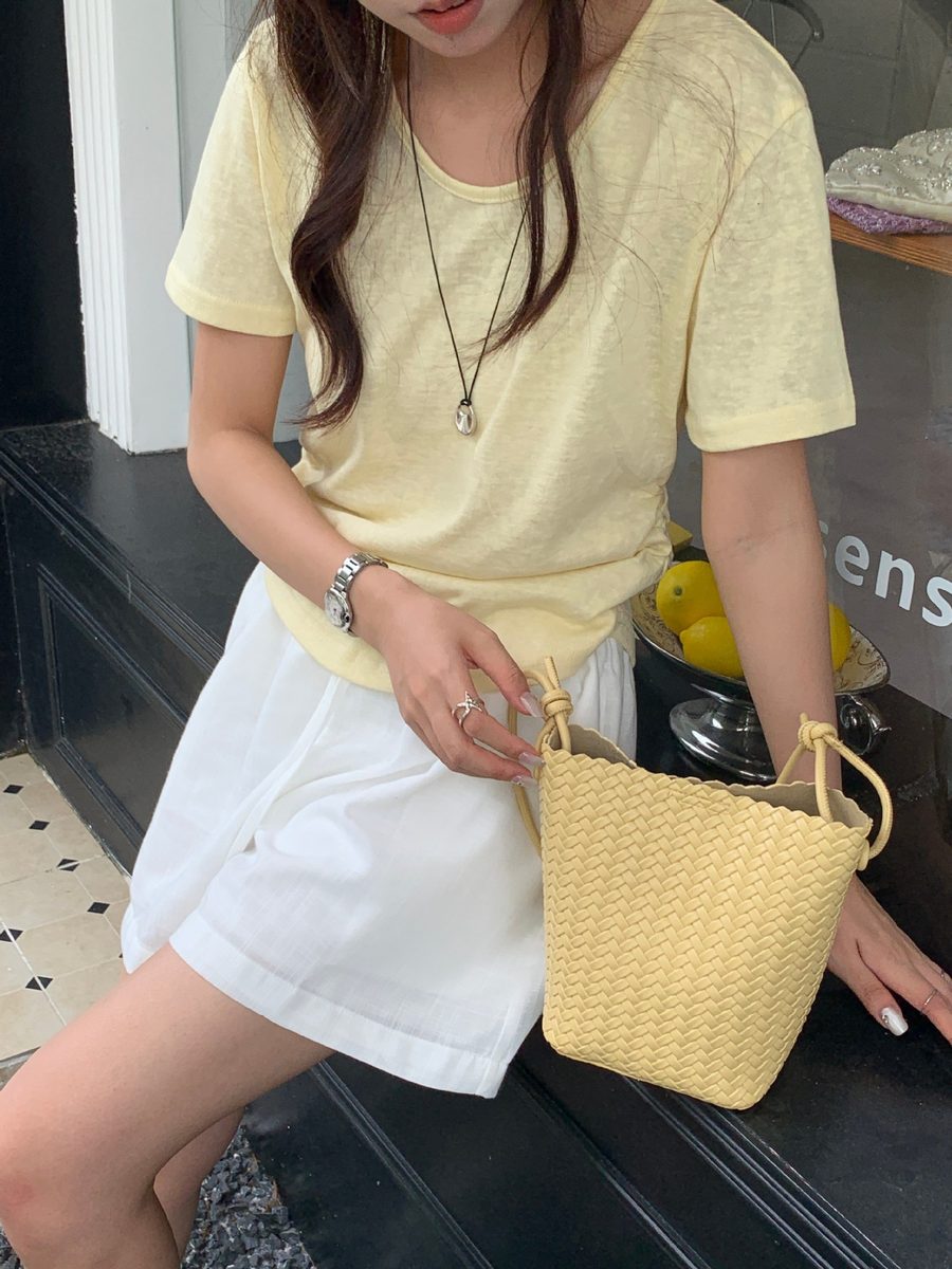 Woven Bucket Shoulder Crossbody Bag view 12