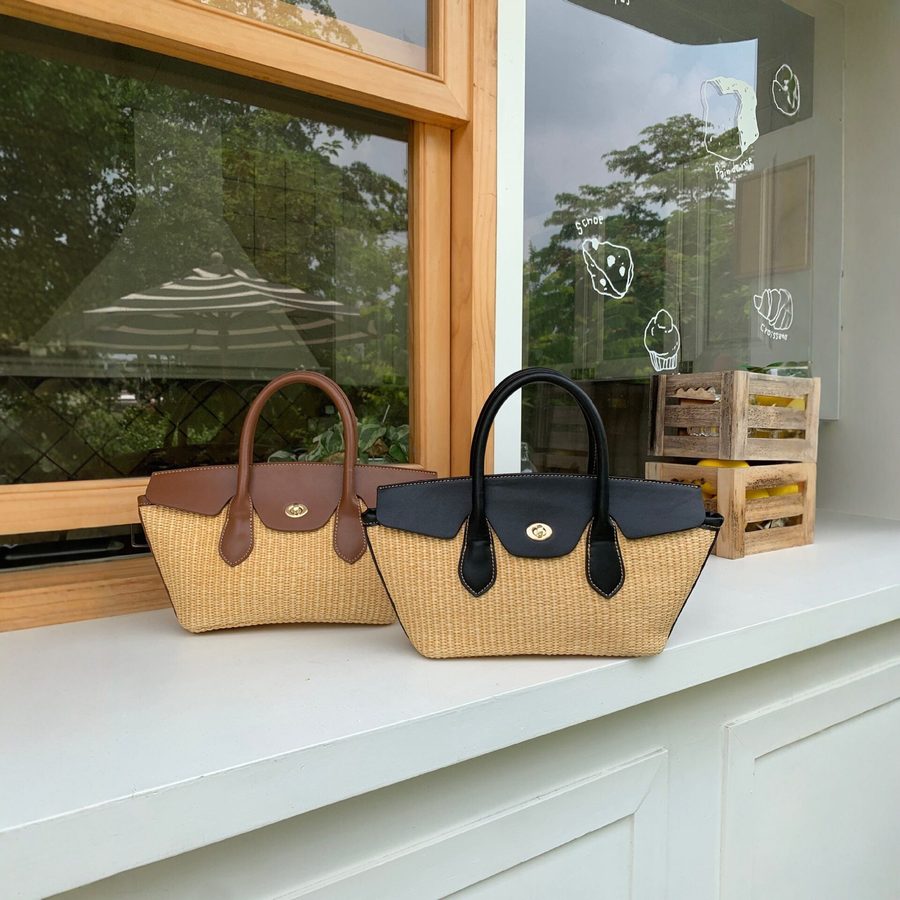 Woven Straw Basket Crossbody Bag view 2