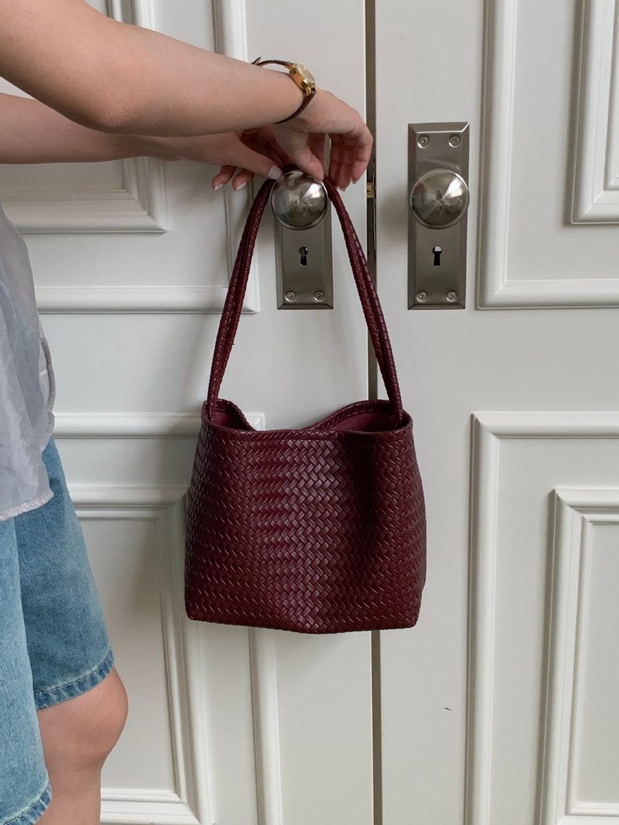 Woven Textured Bucket Bag view 8