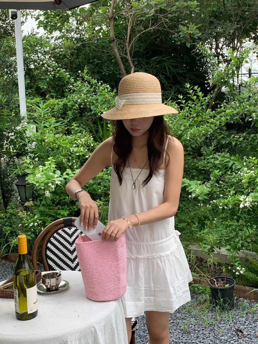 Red Handwoven Bucket Bag view 6