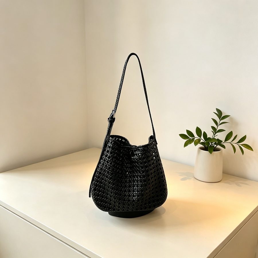 Durchbrochene gewebte Bucket-Tote-Bag view 6