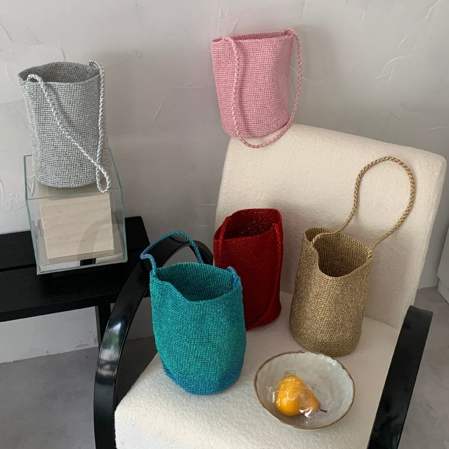 Blaue handgewebte Bucket Bag view 2