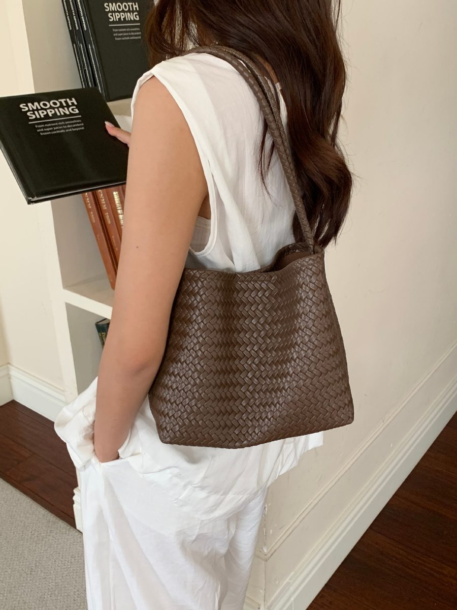 Woven Basket Top-Handle Shoulder Bag view 10