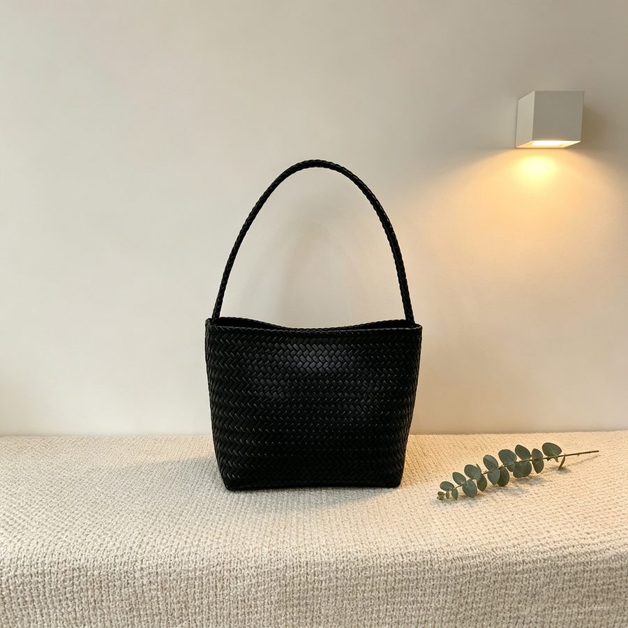 Woven Basket Top-Handle Shoulder Bag view 2