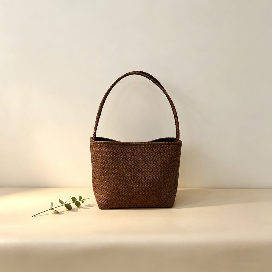 Woven Basket Top-Handle Shoulder Bag view 3