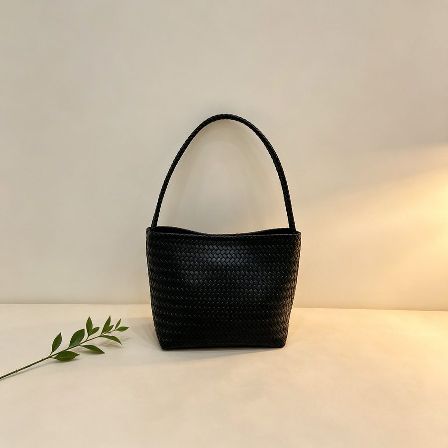 Soft Leather Woven Basket Bag view 6