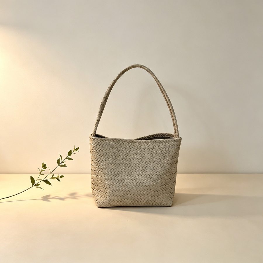 Soft Leather Woven Basket Bag view 9