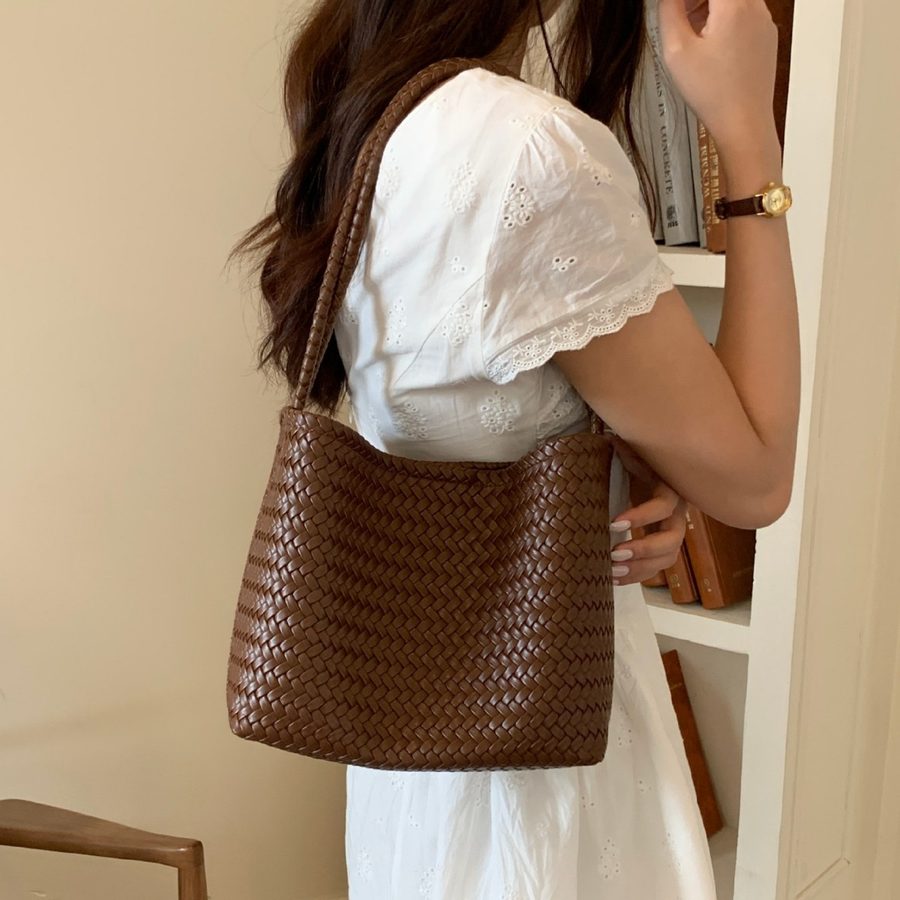 Woven Basket Shoulder Bag