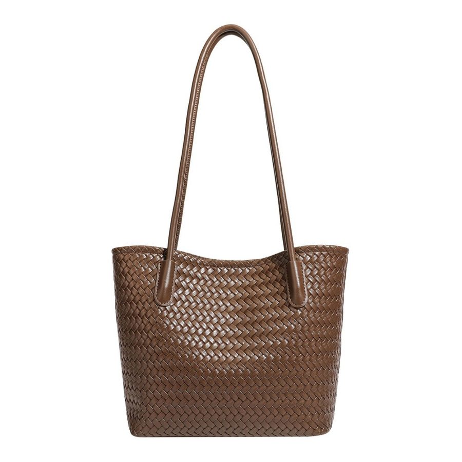 Weiche Leder-Korb-Tote-Bag aus Flechtmaterial view 5