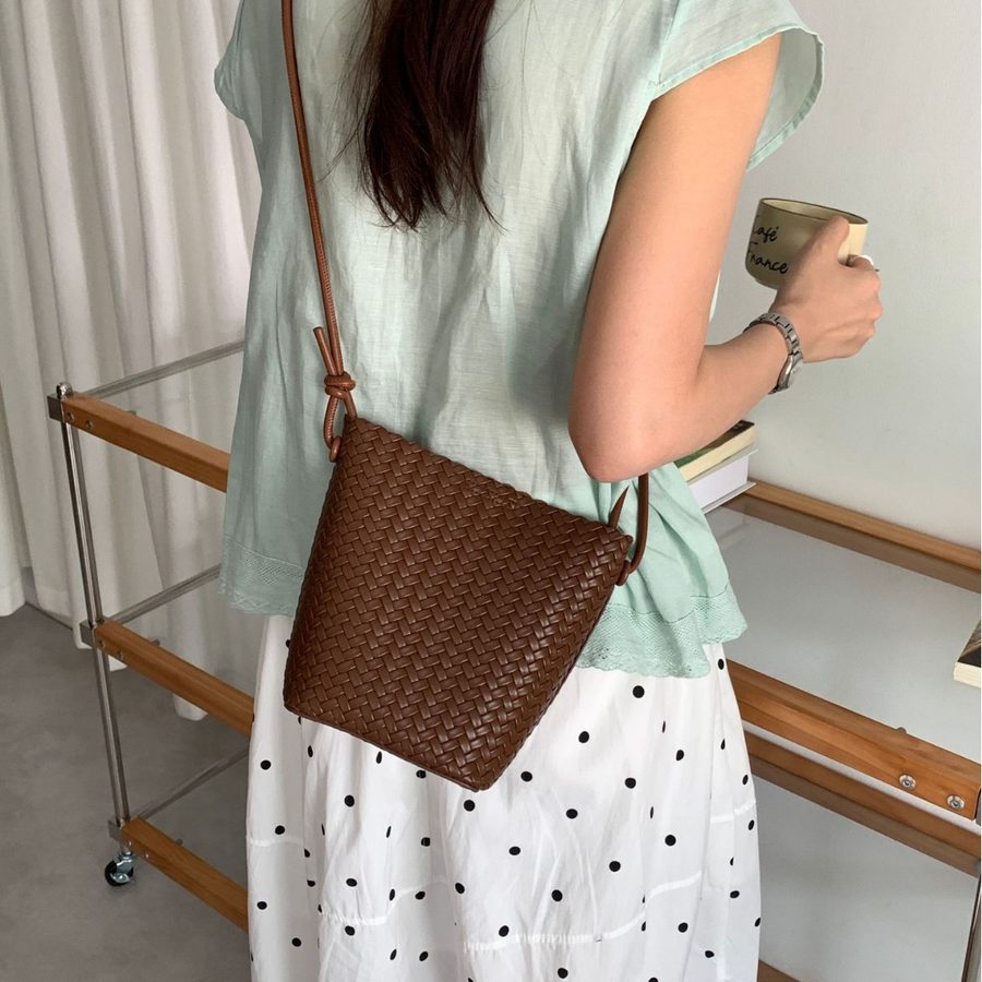 Woven Bucket Crossbody Bag view 3