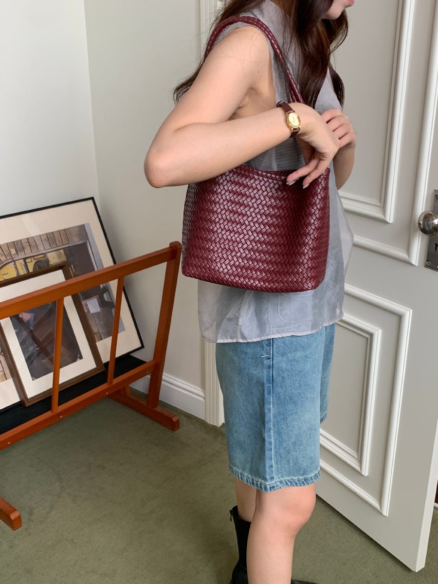 Woven Basket Top-Handle Shoulder Bag Retro view 8