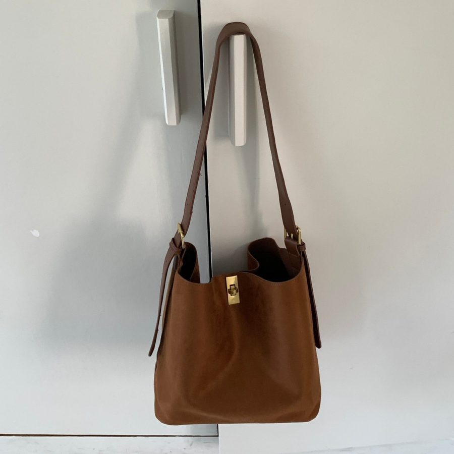 Suede Bucket Bag Large Crossbody Shoulder view 2