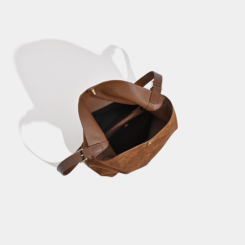 Suede Bucket Bag Large Crossbody Shoulder view 4
