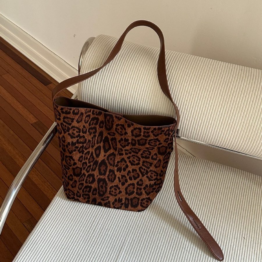 Suede Bucket Bag Large Top-Handle Shoulder view 2
