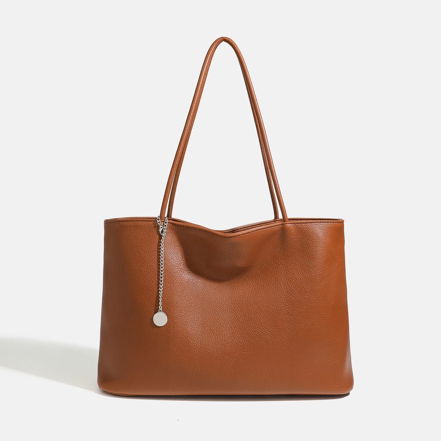 Litchi Grain Minimalist Bucket Tote Shoulder Bag view 9