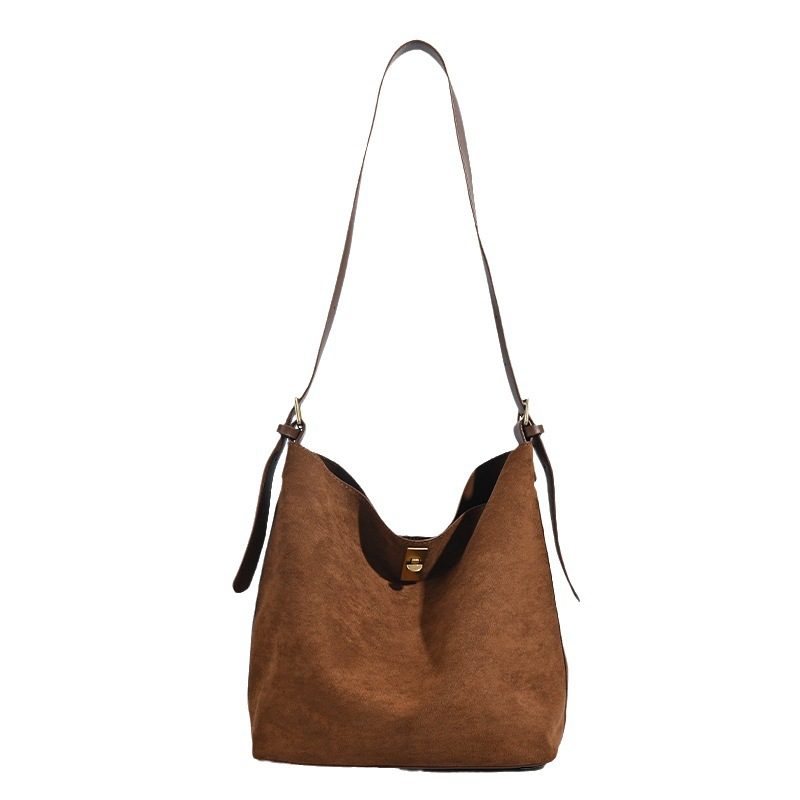 Korean Suede Bucket Crossbody Shoulder Bag view 5