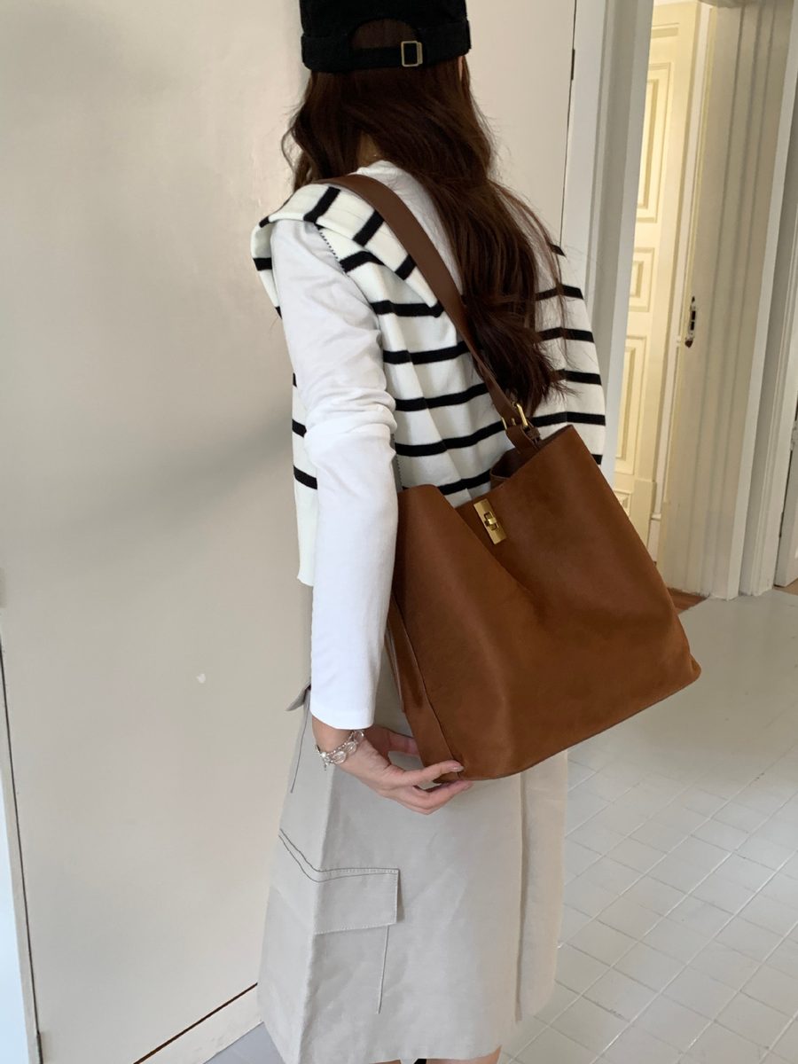 Korean Suede Bucket Crossbody Shoulder Bag view 6