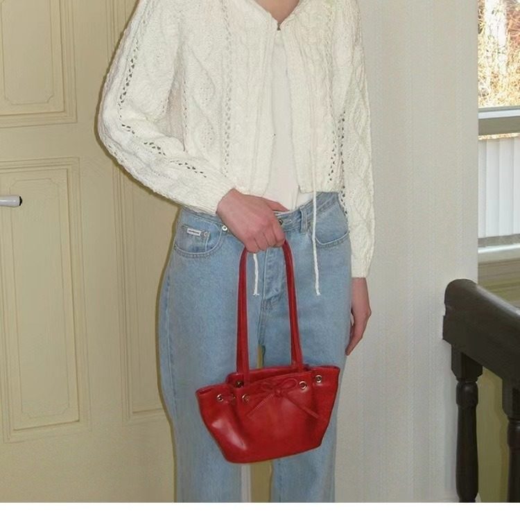 Bow Bucket Shoulder Top-Handle Bag view 2