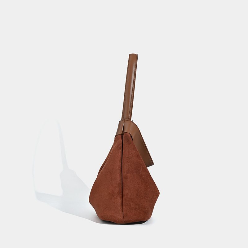 Frosted Leather Bucket Shoulder Bag view 3