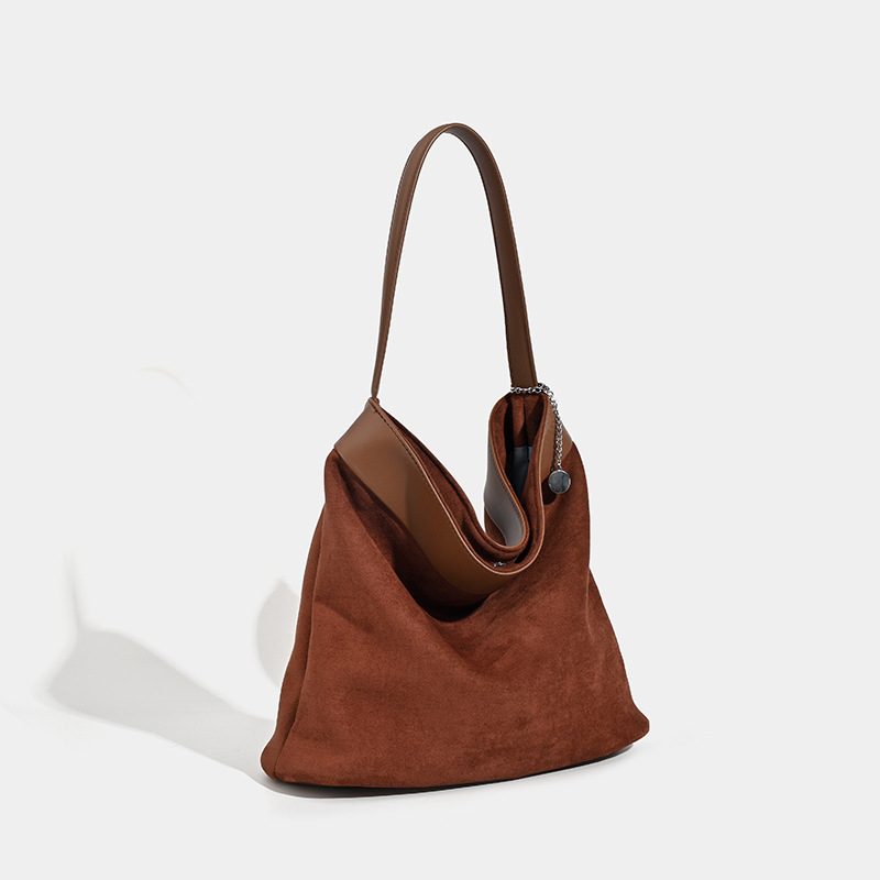 Frosted Leather Bucket Shoulder Bag view 4