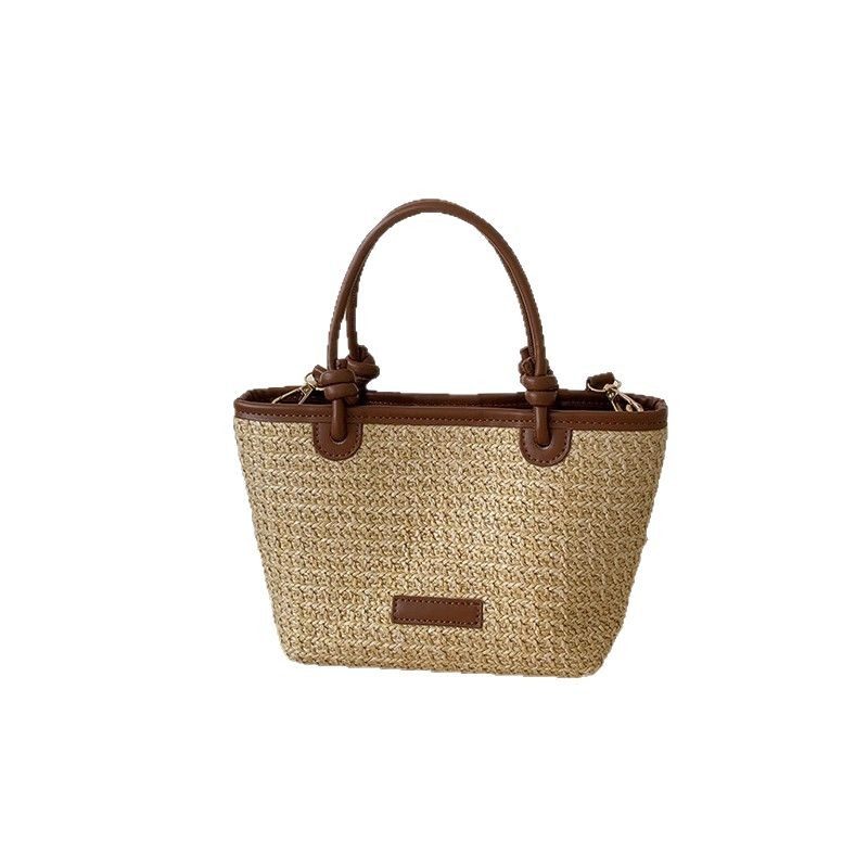 Woven Straw Basket Bucket Crossbody Bag view 5