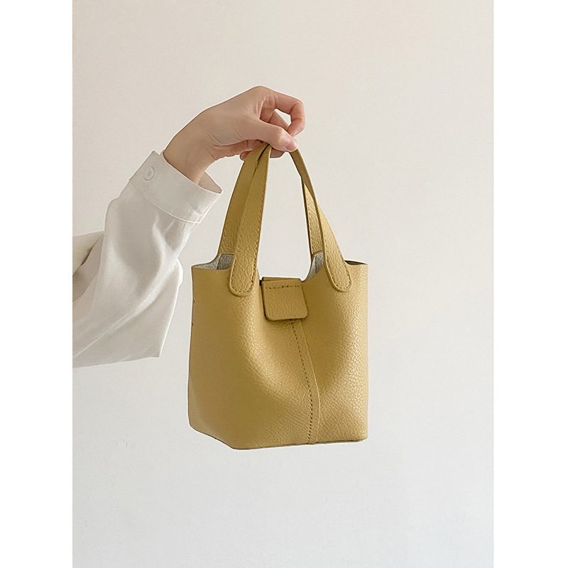 PU Leather Mini Bucket Crossbody Bag