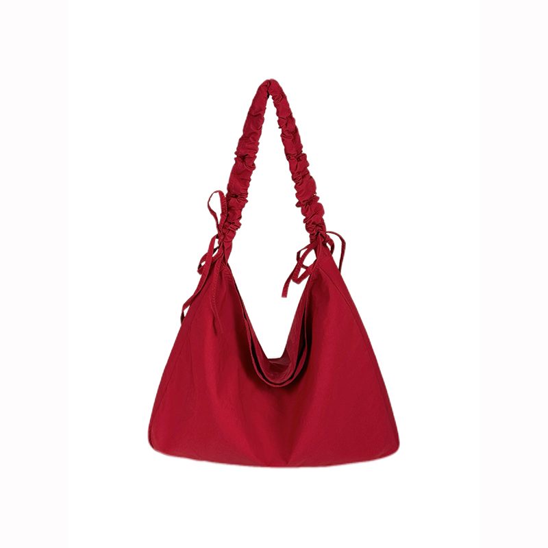 Pleated Drawstring Cloud Bucket Bag view 5