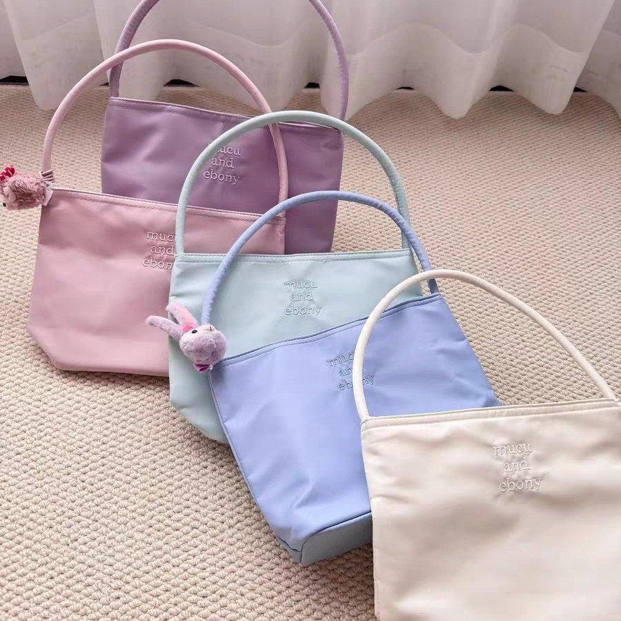 Nylon Minimalist Bucket Top-Handle Bag view 3