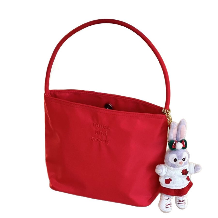 Nylon Minimalist Bucket Top-Handle Bag view 4