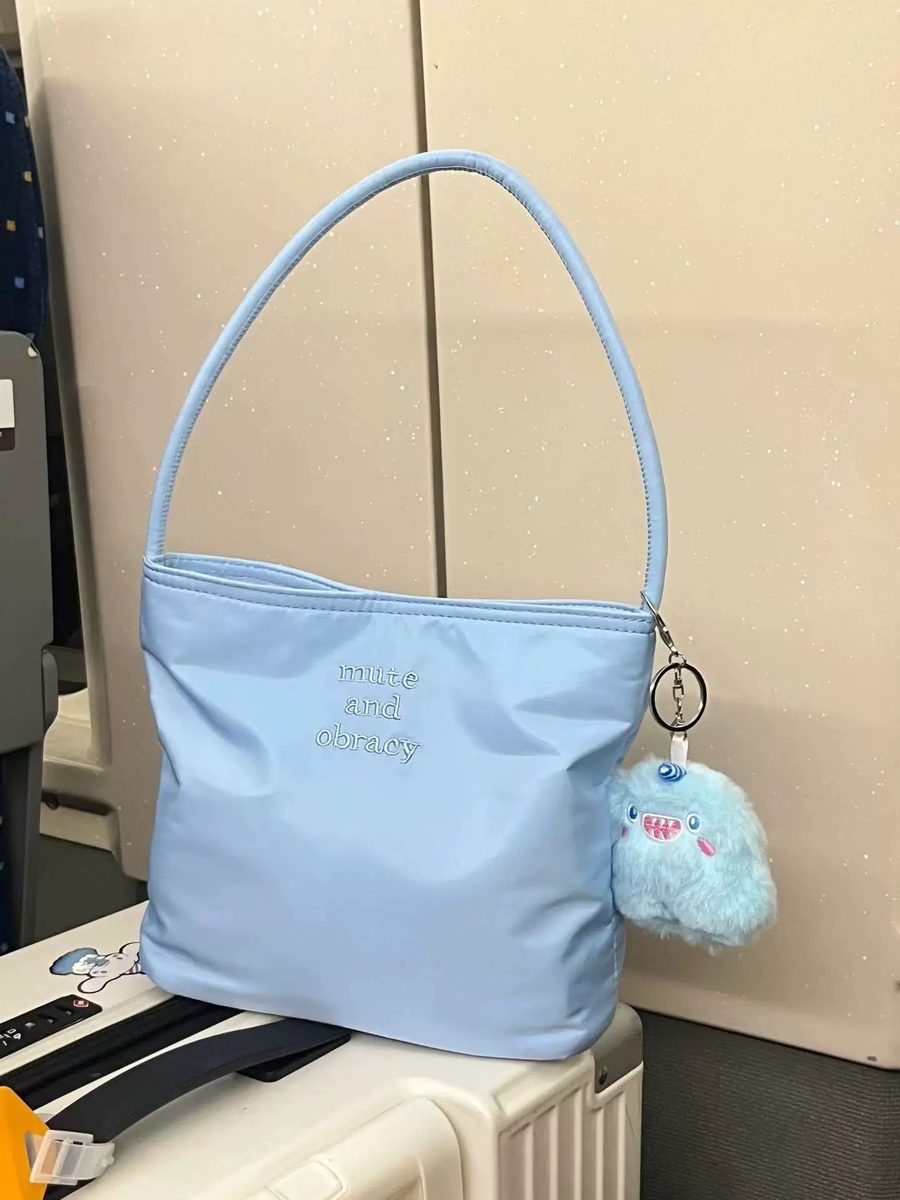 Nylon Minimalist Bucket Top-Handle Bag view 5