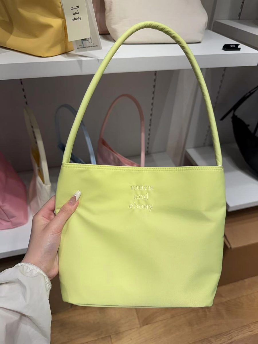 Nylon Minimalist Bucket Top-Handle Bag view 6