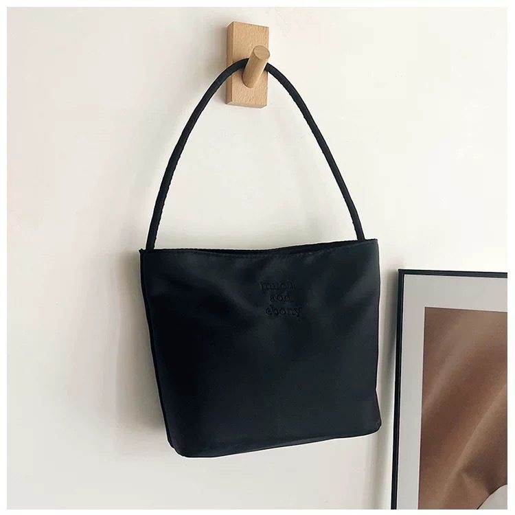 Nylon Minimalist Bucket Top-Handle Bag view 7