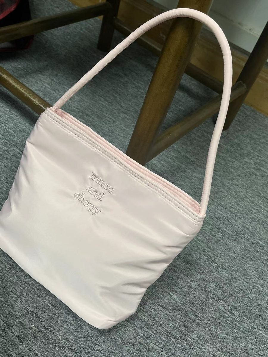 Nylon Minimalist Bucket Top-Handle Bag view 8