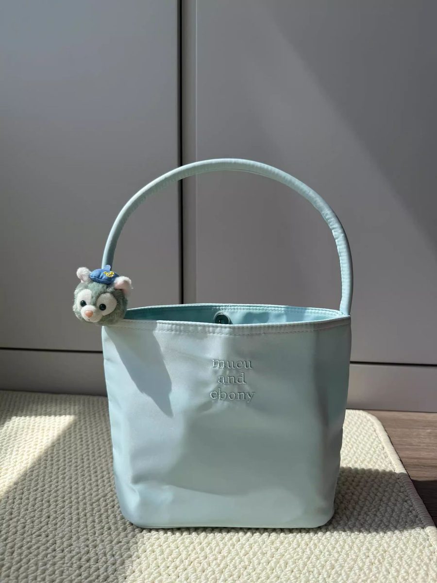 Nylon Minimalist Bucket Top-Handle Bag view 9